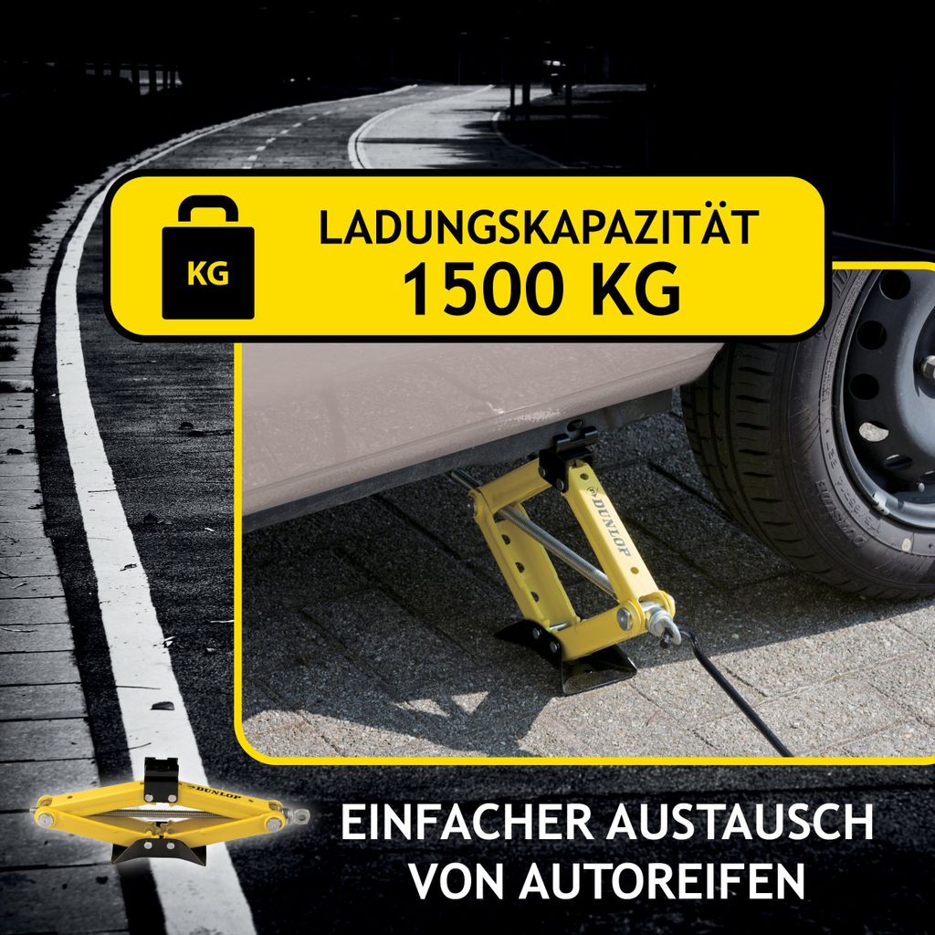 Dunlop 41790 Scherenwagenheber 1500 kg | Kfz-Wagenheber mit Produktbild 5