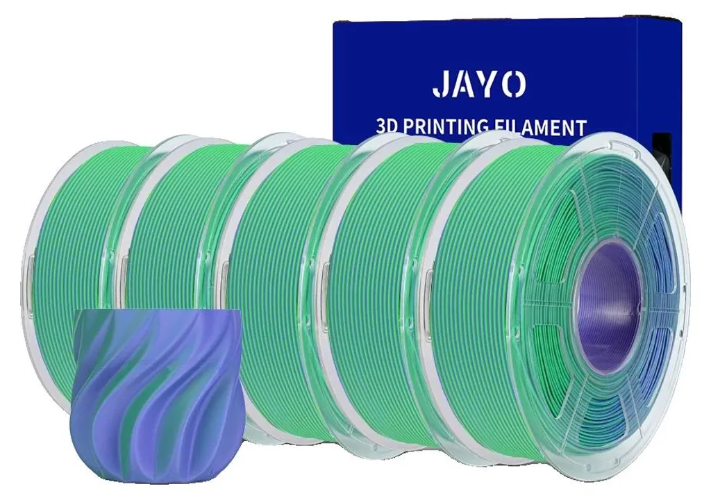 Filament pour imprimante 3D de pièces solides et design vert-violet
