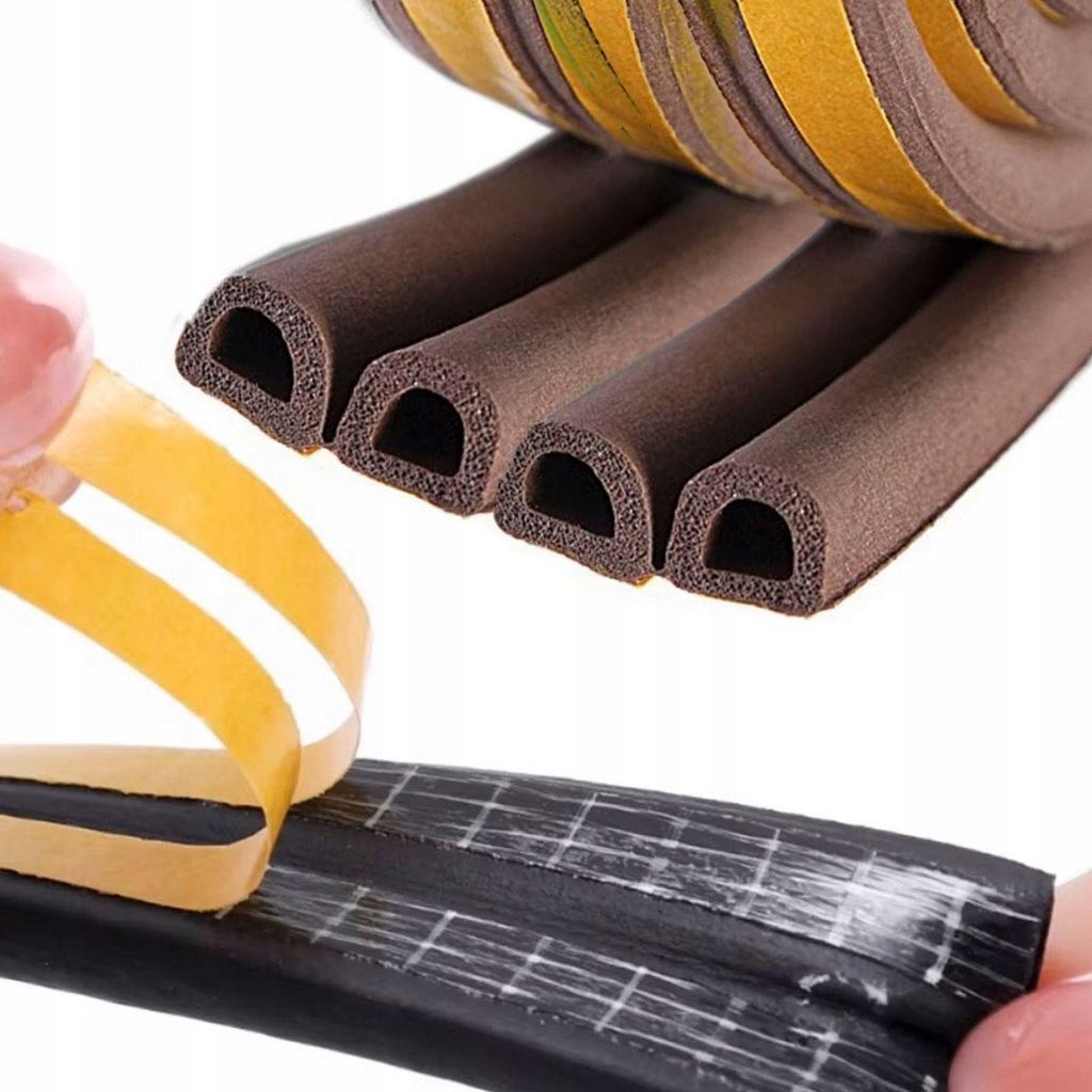 Selbstklebende Gummidichtung Typ D, braun, 100 m, EPDM