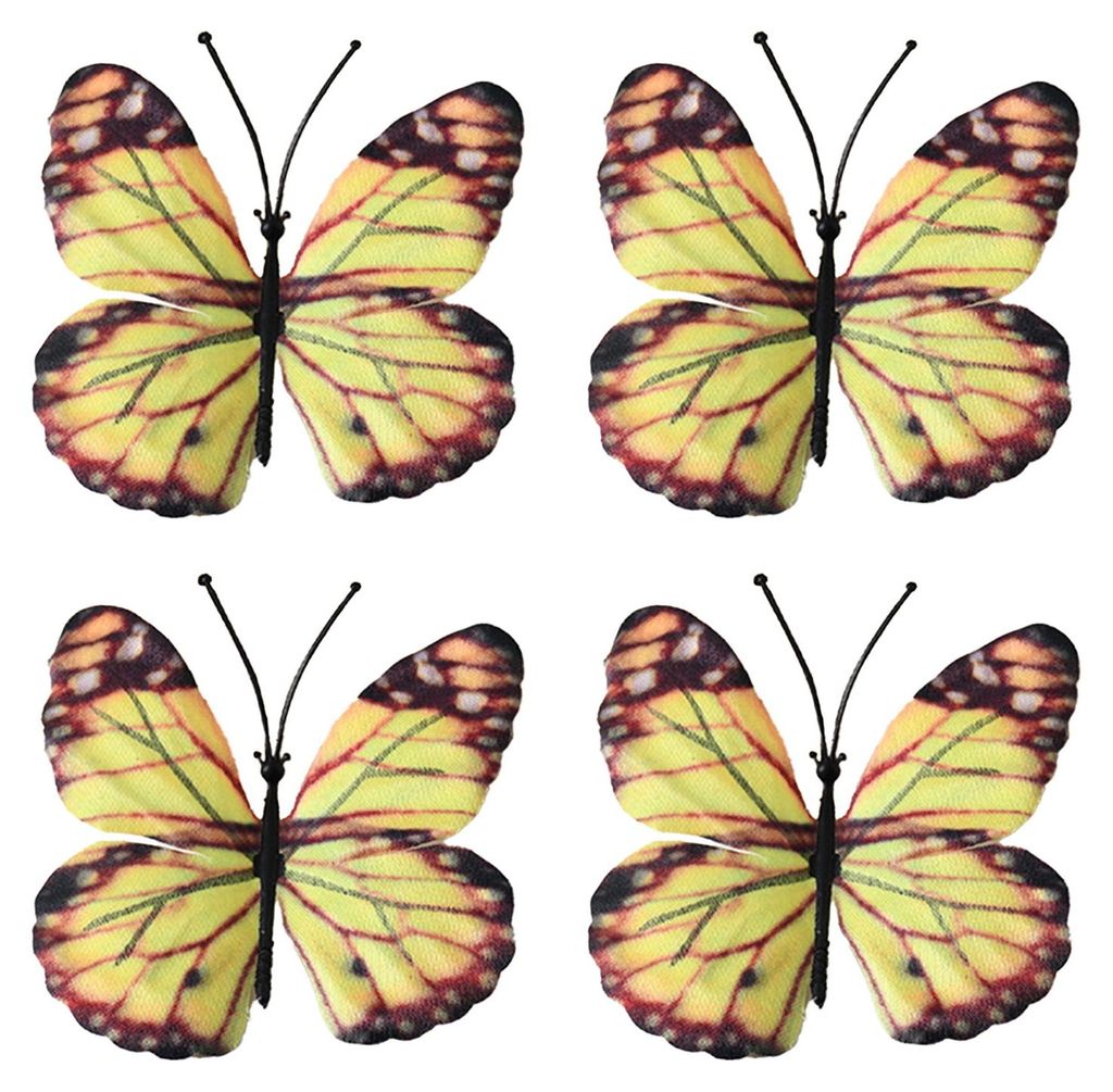 4 Stück 3D-Schmetterlings-Wandaufkleber, bunte Schmetterlinge, abnehmbare Wandbilder für DIY-Bastelarbeiten, Zuhause, Büro, Party, Schlafzimmerd...