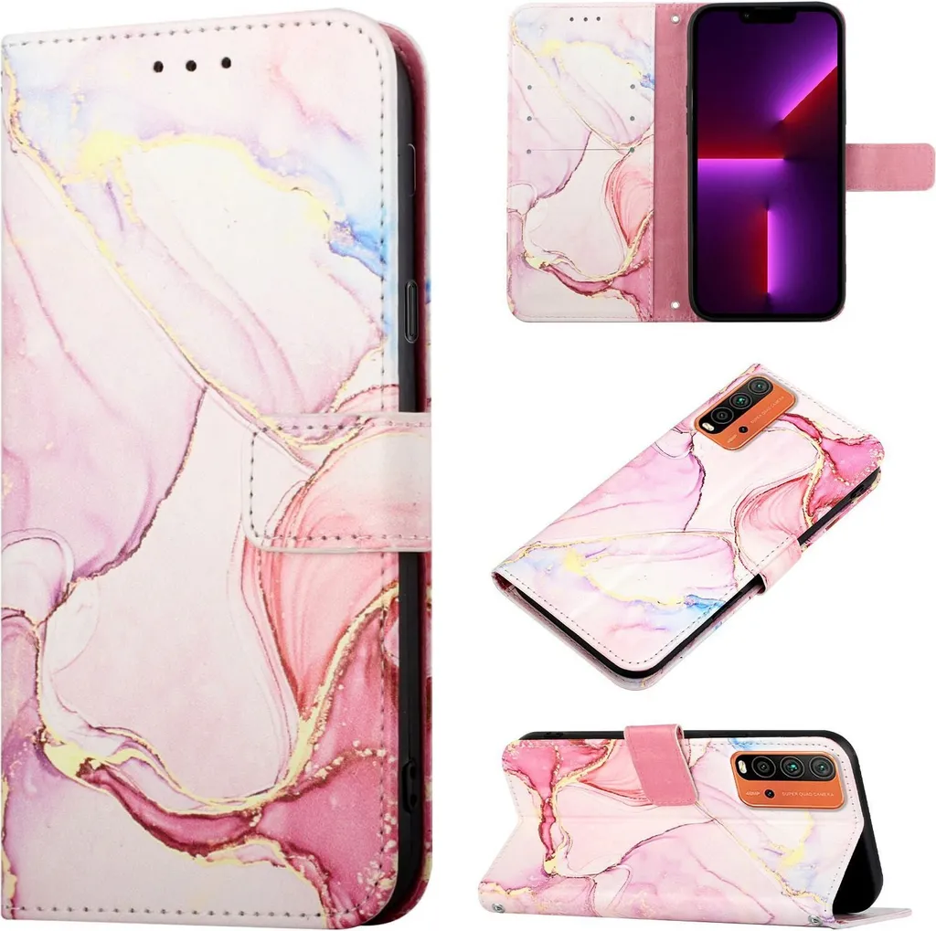 Custodia Xiaomi Poco M3 in Pelle - Cover Portafoglio Marmo Redmi 9T