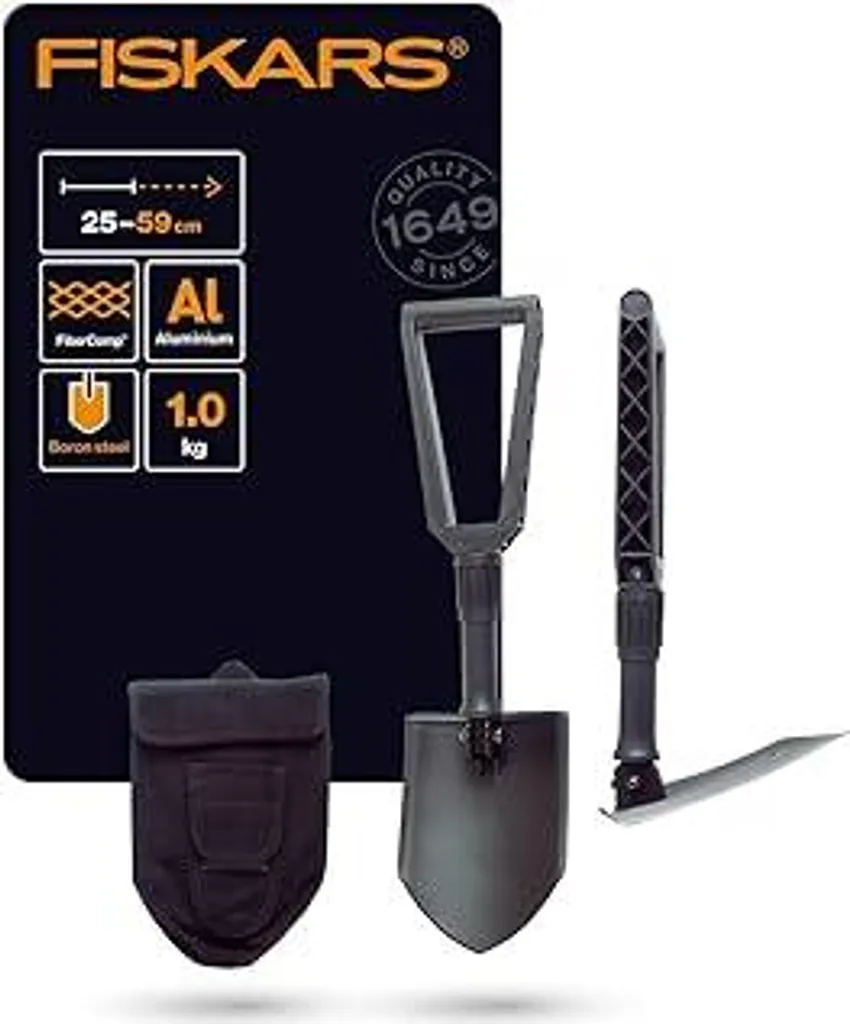 Fiskars 1000621 Pala Compatta per Camper e Outdoor - Qualità Premium