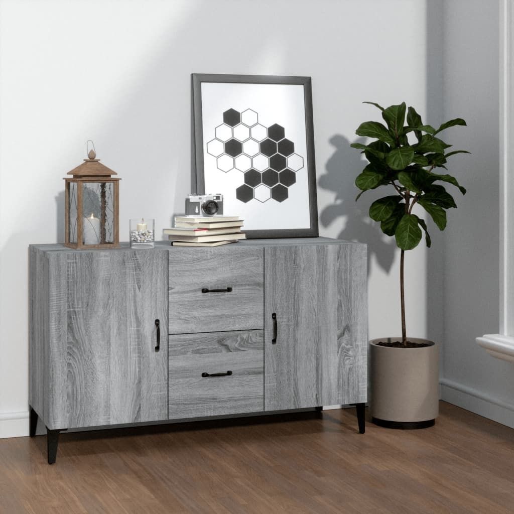 "Rabatt" Mehrzweckschrank/Vitrine/Sideboard - Modernes Design - Grau Sonoma 100x36x60 cm Holzwerkstoff - Kommoden CC21471