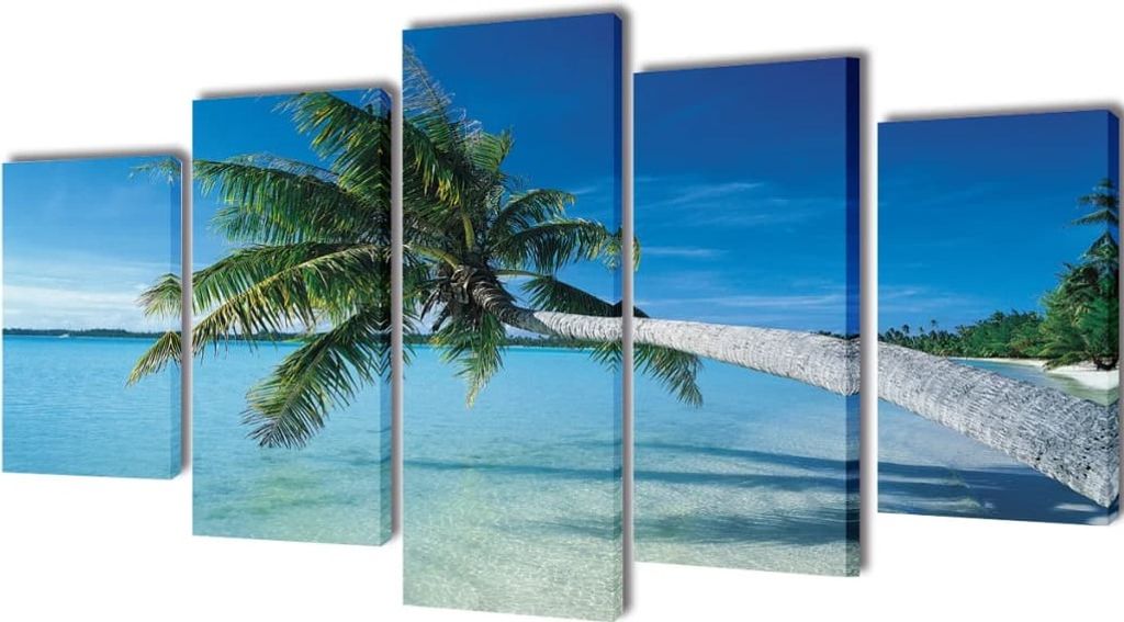 Bilder Dekoration Set Strand mit Palmen 200 x 100 cm