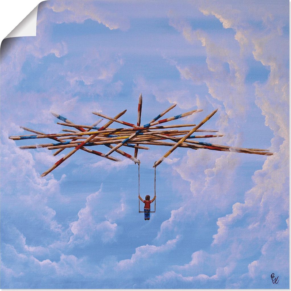 ARTland Poster Der fliegende Wahnsinn Größe: 30x30 cm