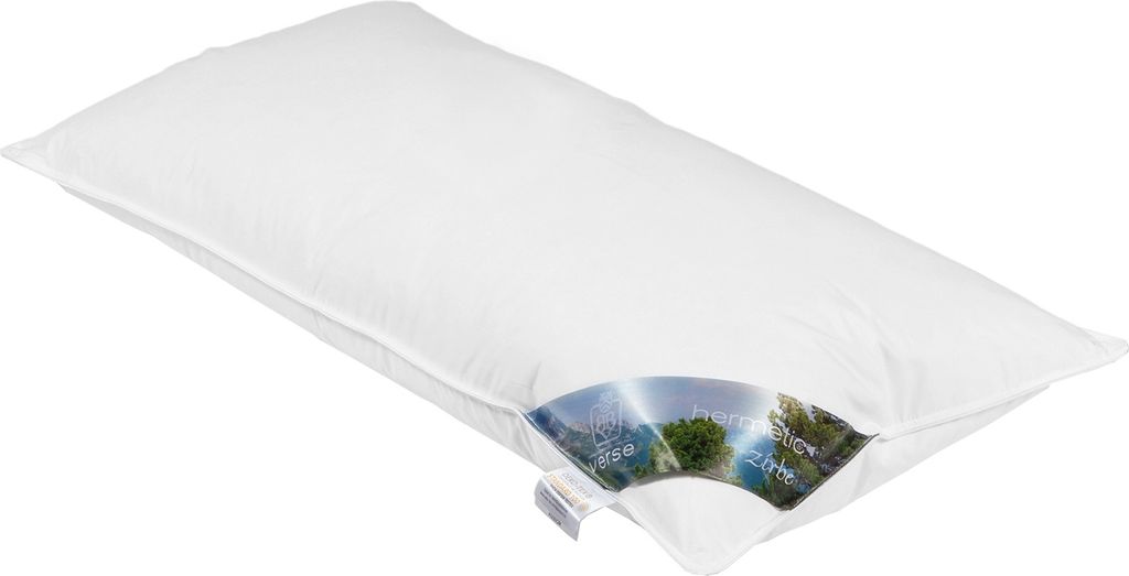 Kopfkissen - Makobezug - 40 x 80 cm - Daunen - Federn - Zirbe
