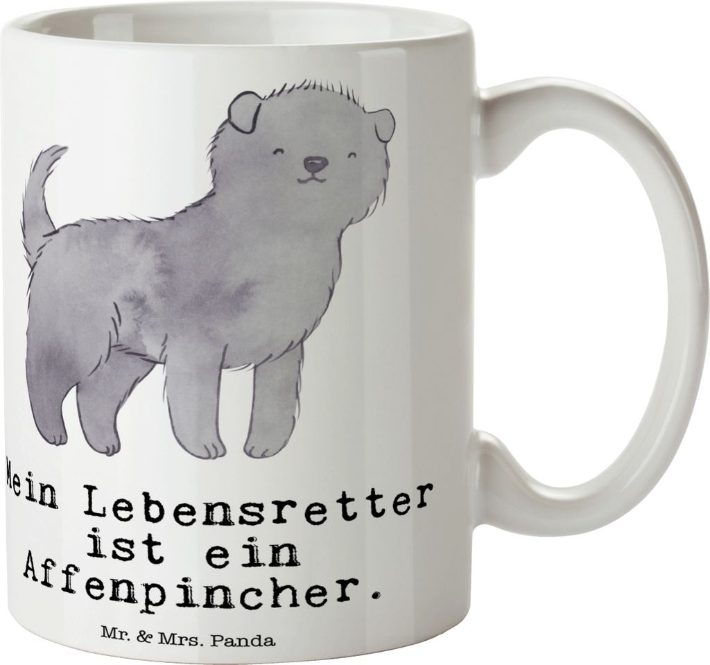 Mr. & Mrs. Panda Tasse Affenpincher Lebensretter - Weiß - Geschenk, Kaffeetasse, Teetasse, Trinkbecher, bedruckt, Kaffeebecher