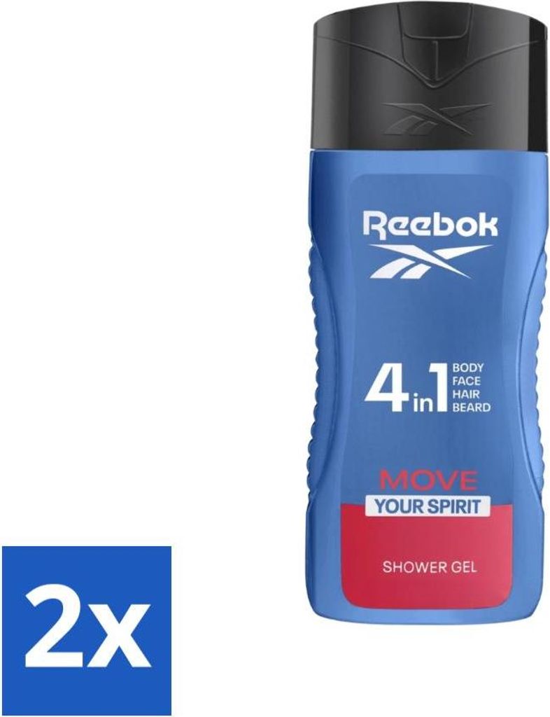 Reebok - Move Your Spirit - Duschgel - 4 in 1 - 400 ml - Vorteilspack - 2 Stücke