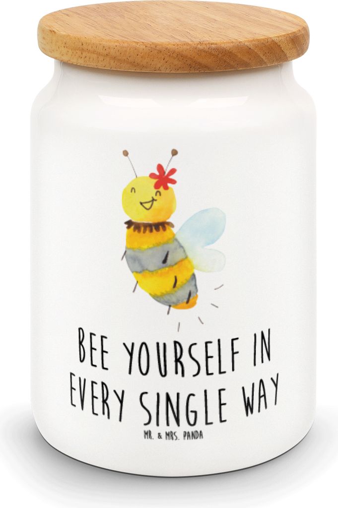 Mr. & Mrs. Panda Dose Biene Blume - Weiß - Geschenk, Produktbild 