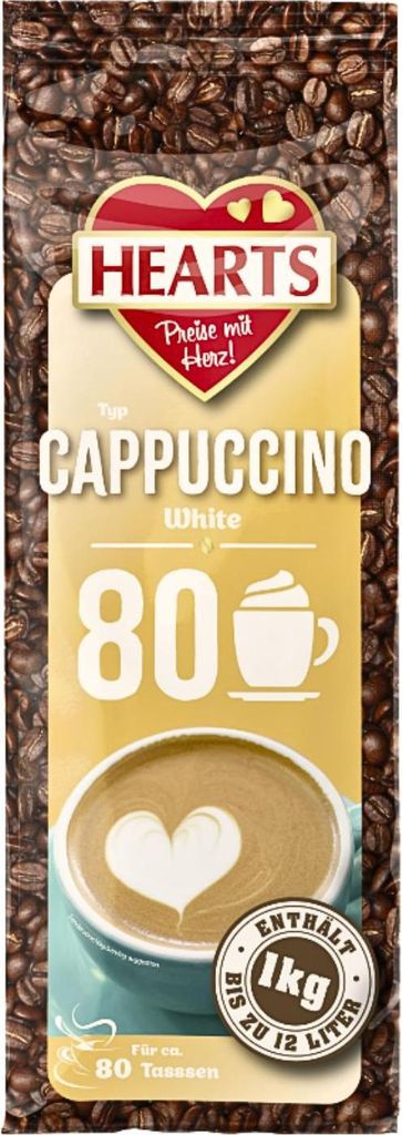 HEARTS Cappuccino White Line 20 x 1kg lnstant Kaffeepulver Getränkepulver