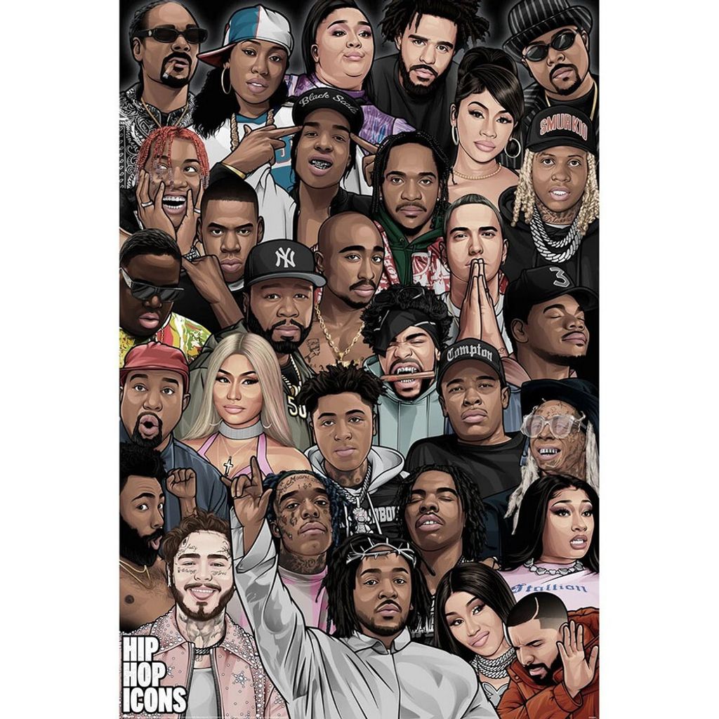 Legends Collection - Poster "Hip Hop Icons" TA12231 (Einheitsgröße) (Bunt)