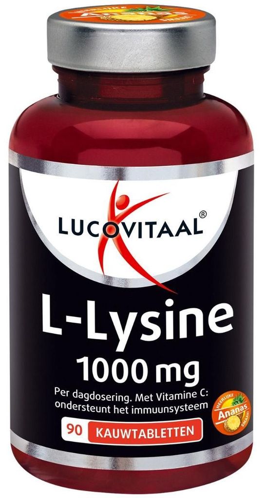 Lucovitaal L-Lysine 1000mg (90 kauwtabletten) Productafbeelding 