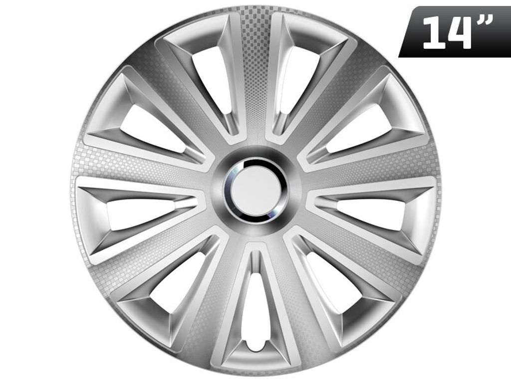 Aluminium Radkappe Aviator Carbon RC, Silber, 14 Zoll, 1 Stück.