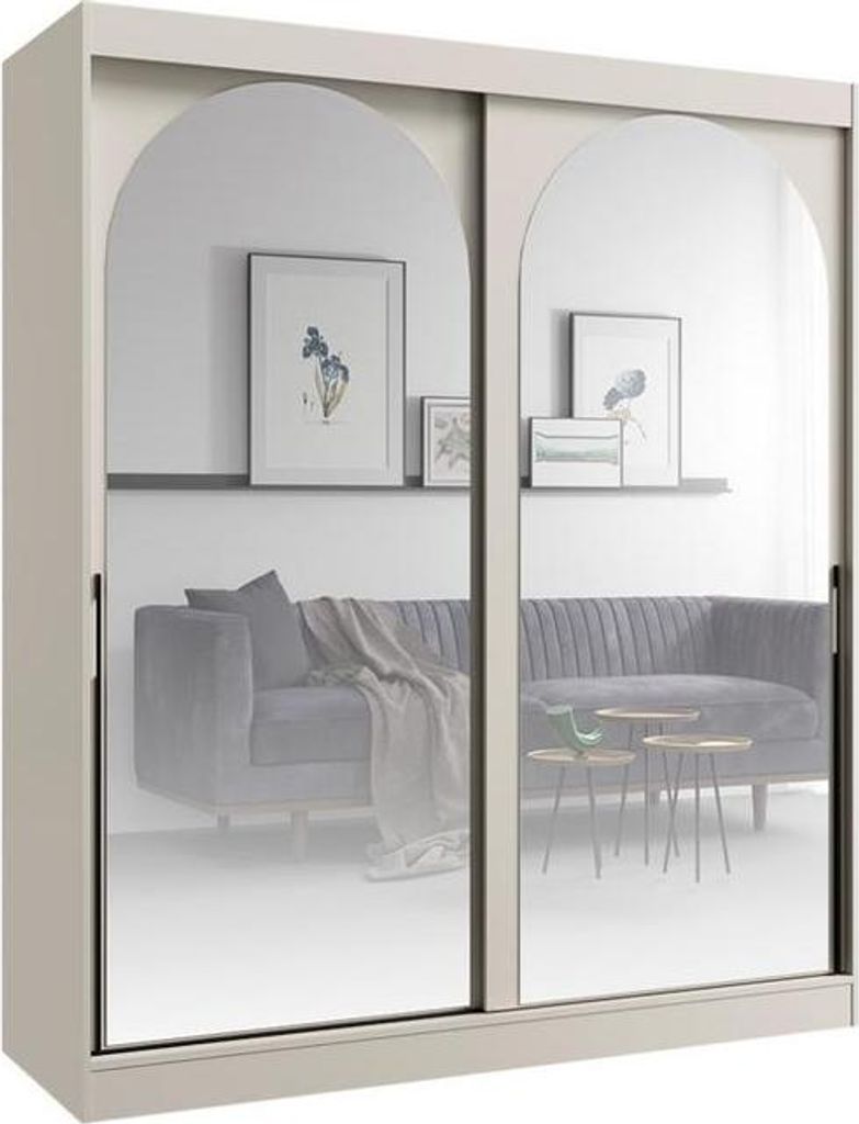 Bücherregal für das Wohnzimmer aus beigem Holz, H 215 x B 180 x T 65 cm