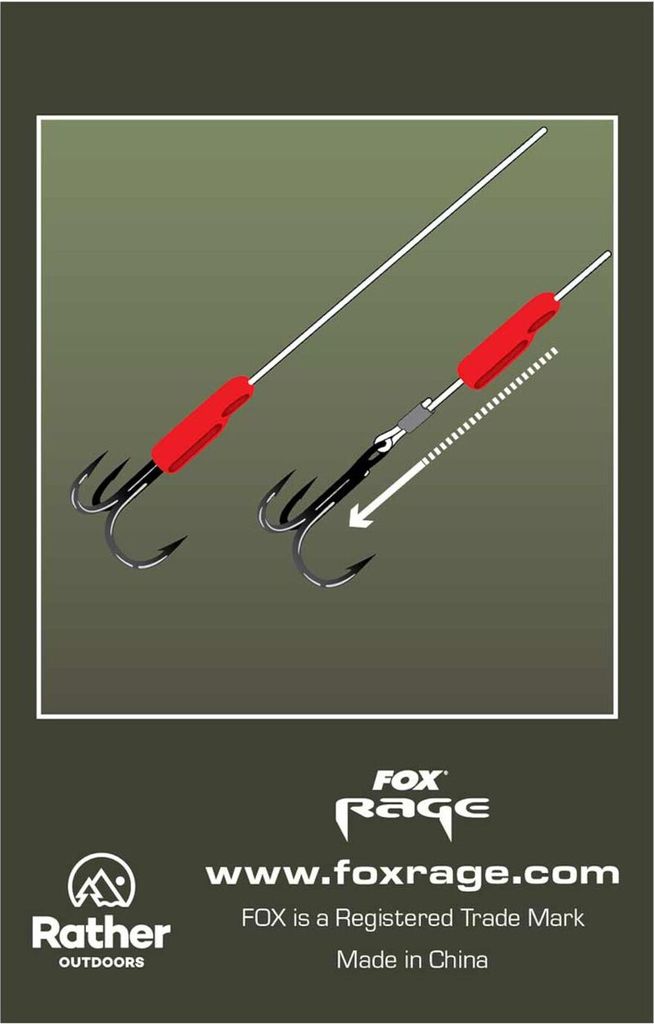 Fox Rage Predator Red Treble Hook Sleeves Medium