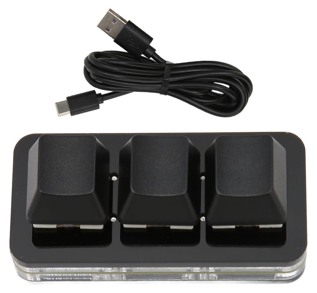 USB 3-Tasten-Minitastatur, RGB-LED-Hintergrundbeleuchtung, unterstützt Hot-Swap-OSU-Makroprogrammiertastatur für Win OS X Linux