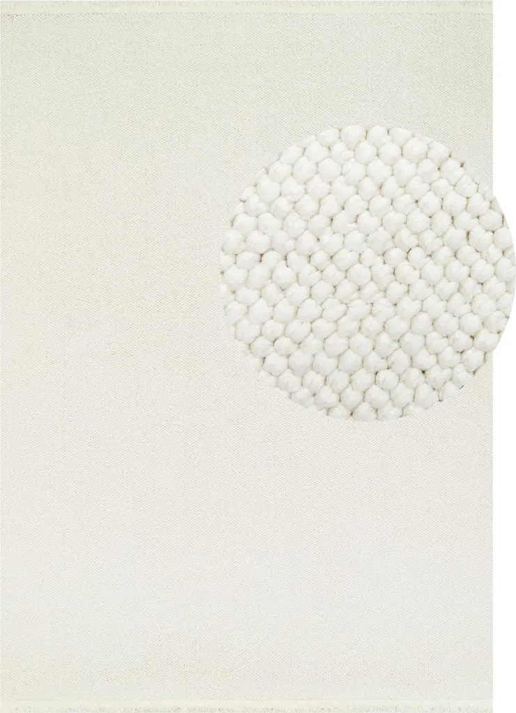 Tapis AGRA moderne 160x220 crème : anti-allergie, certifié ÖKO-TEX