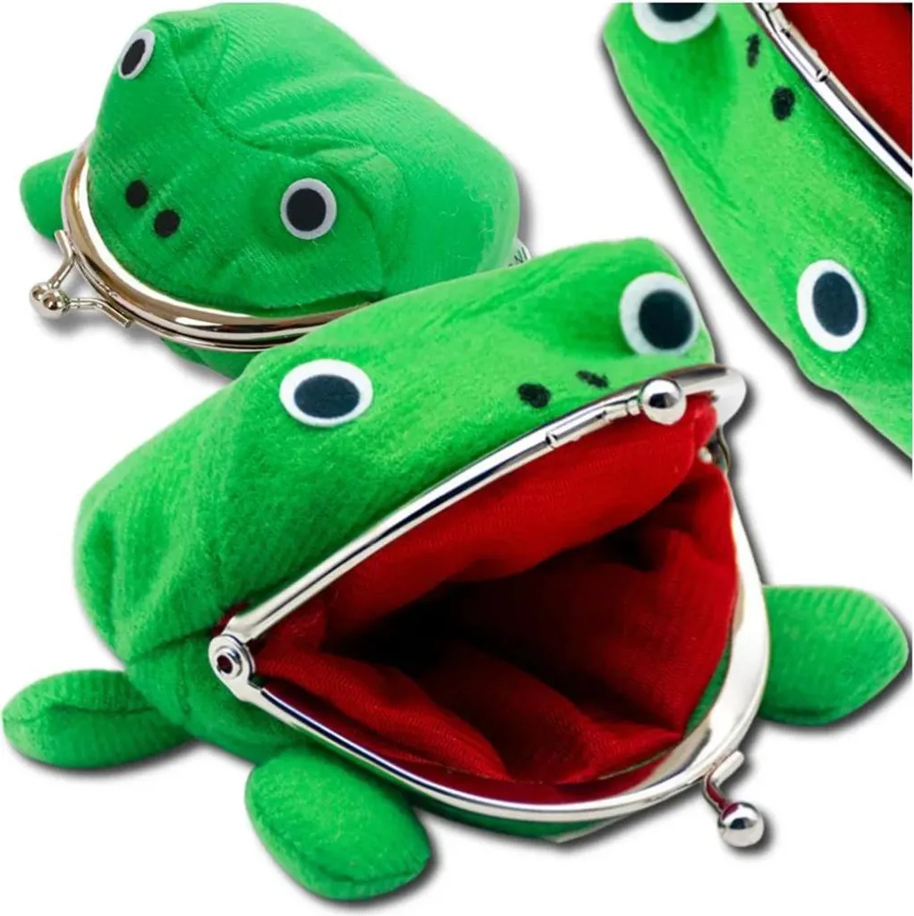 Portafoglio Infradito Peluche Verde 10x9x5 cm - Portamonete Originale