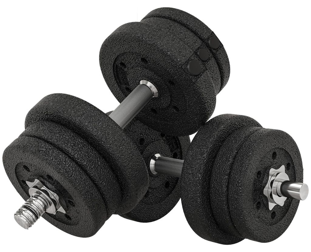 HOMCOM Set van korte gewichten, 25 kg. Gewichtenset met Productafbeelding 