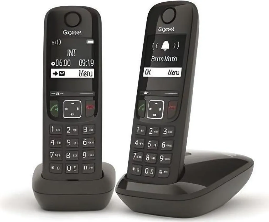 GIGASET AS690 Duo Telefono cordless, vivavoce, 100 contatti, 14 ore di conversazione, bianco