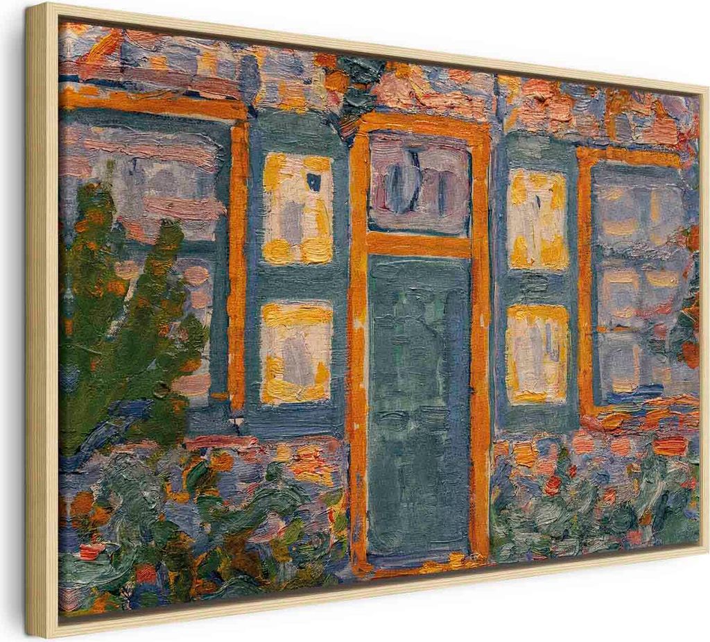 Italienischer Leinwand Leinwandbild - House in Sunlight (Piet Mondrian) 60x40 cm Reproduktionen l-G-10348-b-a