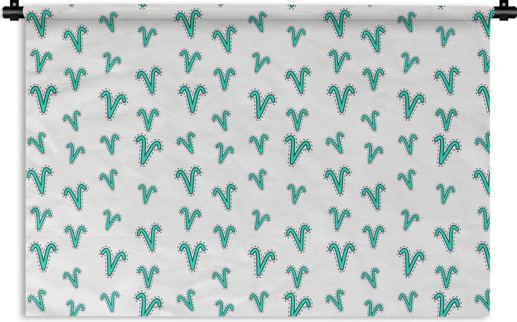 MuchoWow Wandteppich Wandbehang Widder - Tierkreiszeichen - Design 150x100 cm Tapisserie Dekoration Wandtuch - Waschbar - Tapisserien - Wand-Decke