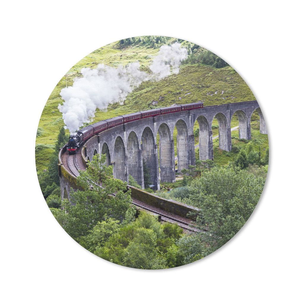 MuchoWow Mauspad Mousepad Dampfzug inmitten der grünen Landschaft Schottlands 30x30 cm - Mousepads - Maus Mat - Pad - Mausunterlage - Tischunter...