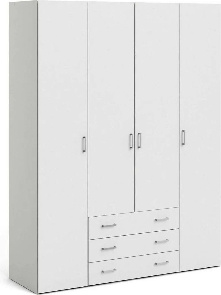 Amoruccio Grand Dressing Blanc 154x200cm avec 9 Étagères Modulables