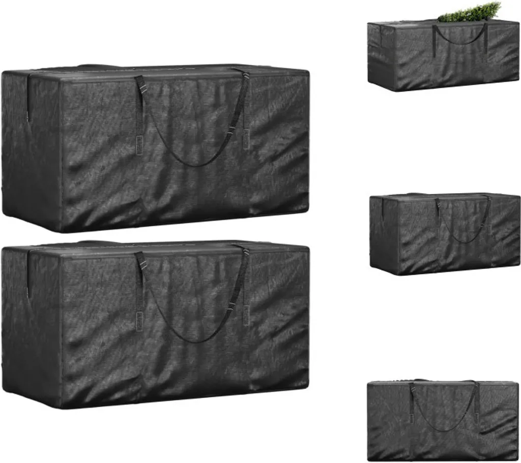 Offerta 2x Sacchi Albero di Natale vidaXL PE Nero 150cm Impermeabile