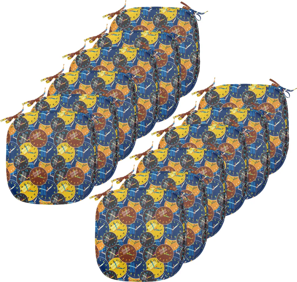 Set 12 Cuscini Sedie Cucina Giallo Nero 40x40 Lavabili ABAKUHAUS
