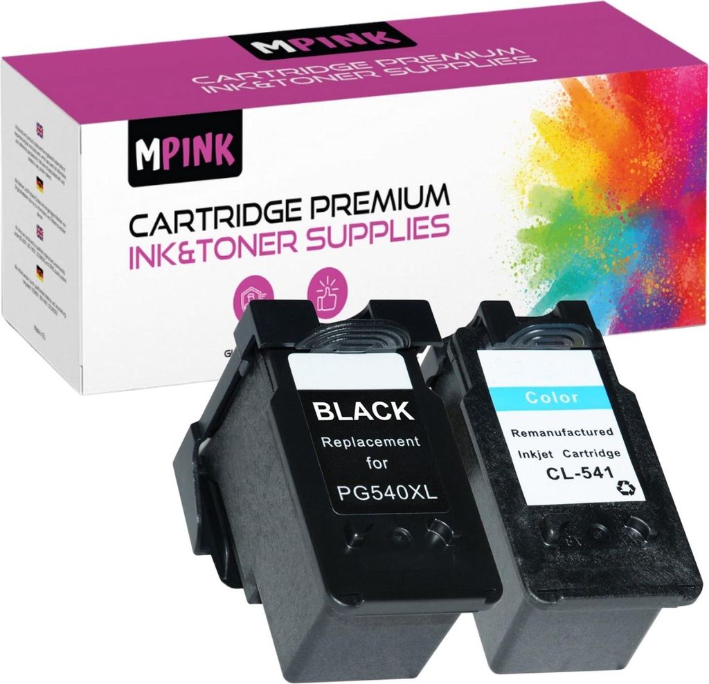 2x Tinte für Canon PG-540xl CL-541xl Schwarz+CMY MG3200 MG3500 MX375