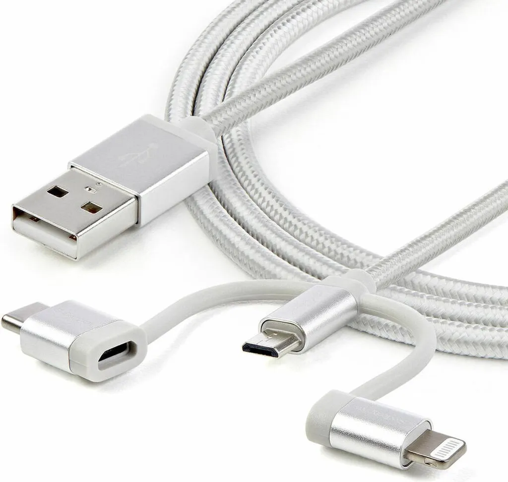 Câble Lightning USB StarTech coudé à 90 degrés de 1 mètre Gris foncé - 2