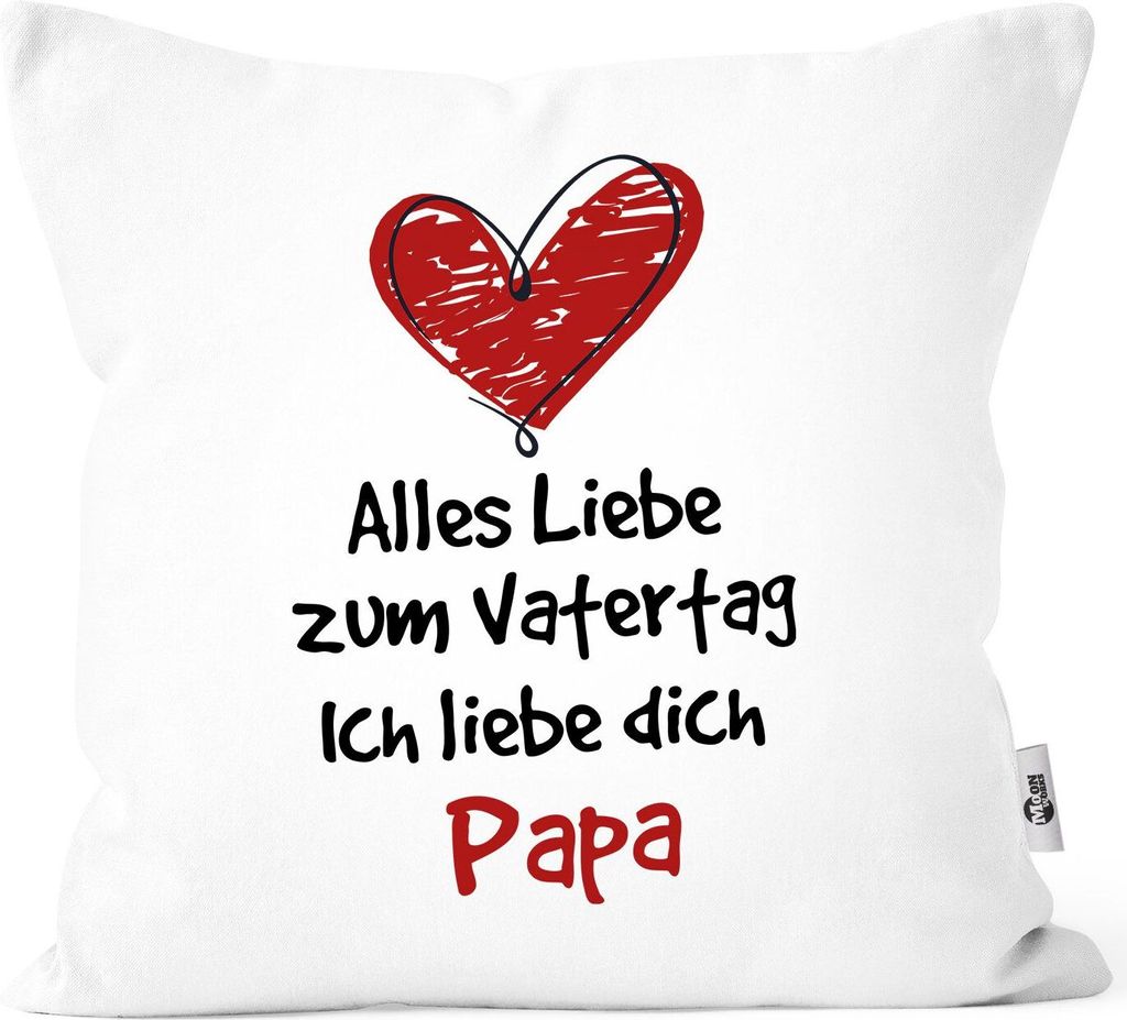 Kissen-Bezug Spruch Alles Liebe zum Vatertag Geschenk Papa Vatertagsgeschenk Deko-Kissen MoonWorks weiß unisize
