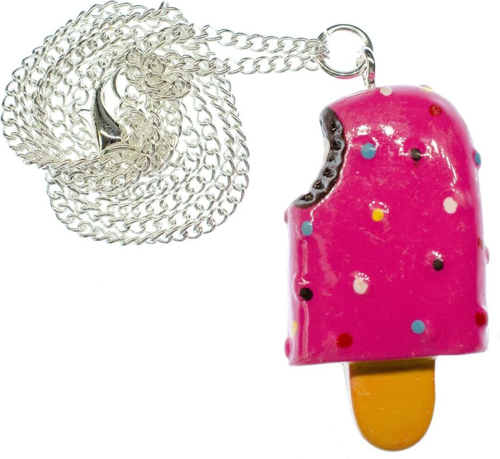 Eis am Stiel Kette Halskette 80cm Miniblings Stieleis Eiscreme Stieleis Schleckeis pink