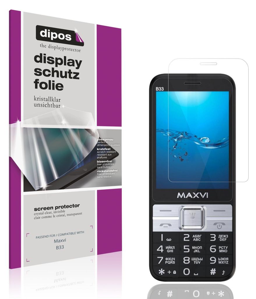 4x Schutzfolie für Maxvi B33 klar Displayschutzfolie Folie Display Schutz dipos