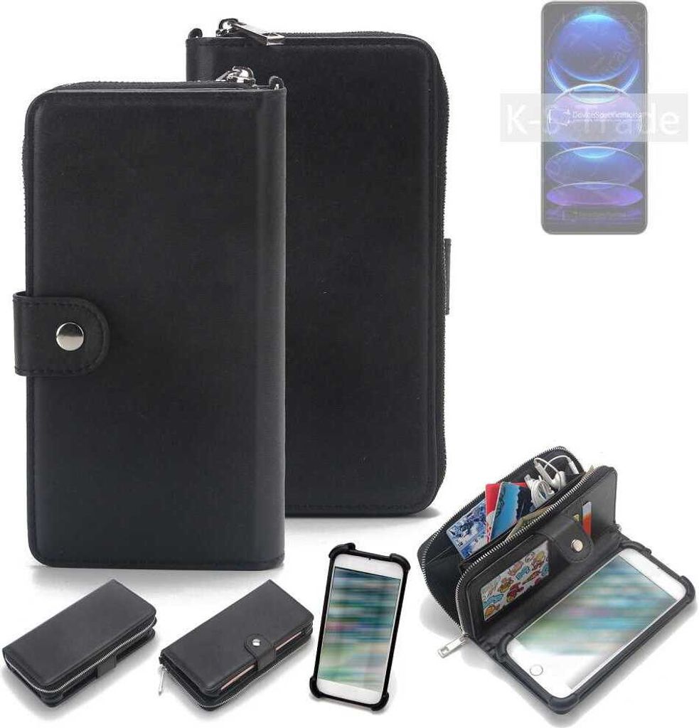 K-S-Trade 2in1 Handyhülle Schutzhülle kompatibel mit Xiaomi Redmi Note 12 Pro+ & Portemonnee Cover Handy Hülle Case Etui Geldbörse Wallet