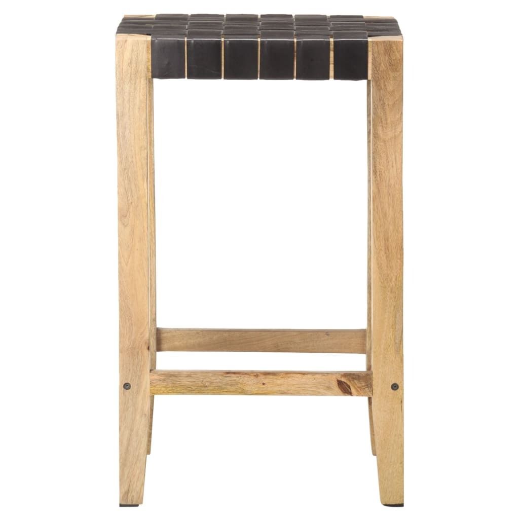"Winter Sale" Barhocker 2er-set - Schwarz Echtleder 75cm - Barhocker clorisNeu672993