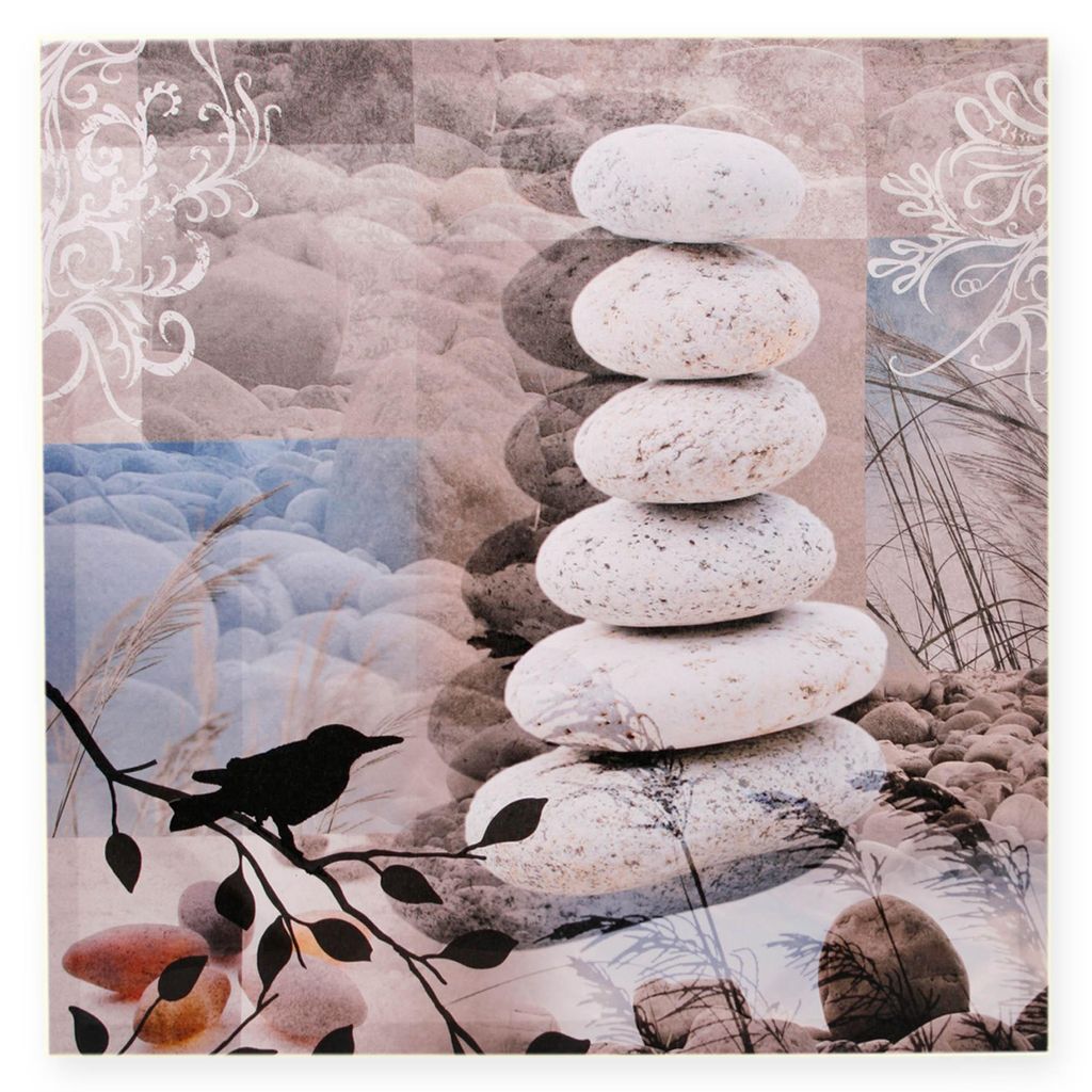 Leinwandbild weiße Steine Leinwand Bild ca. 50x50 cm Leinen auf Holzrahmen