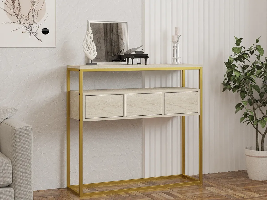 Console Skye Decor Guarda en travertin 90x70x34 cm - Panneaux Espagnols