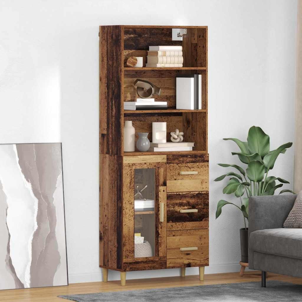 vidaXL Highboard Altholz 69,5 x 34 x 180 cm Holzwerkstoff