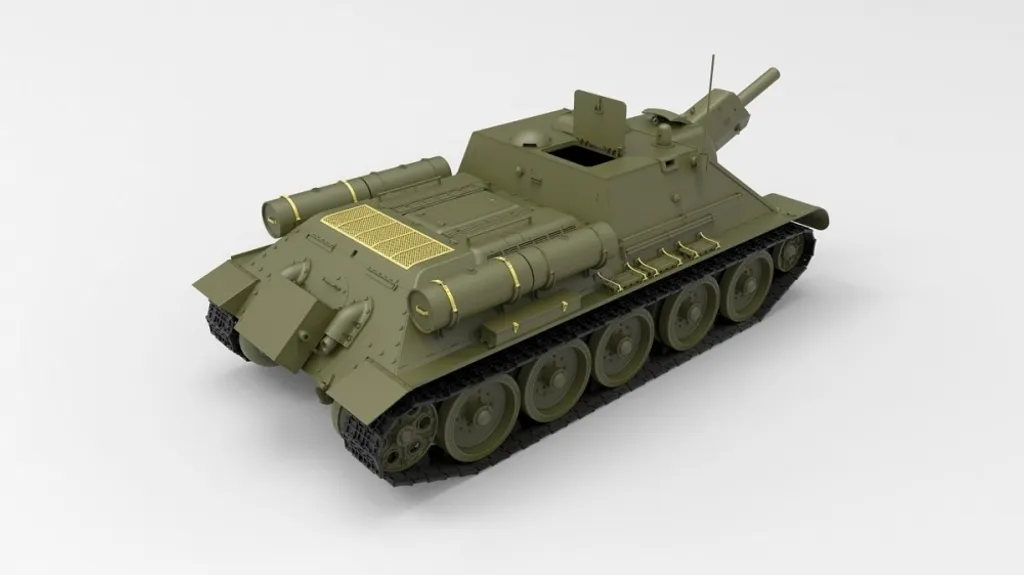 Maquette Char Soviétique SU-122 1/35 avec Aménagement Intérieur Total - 6