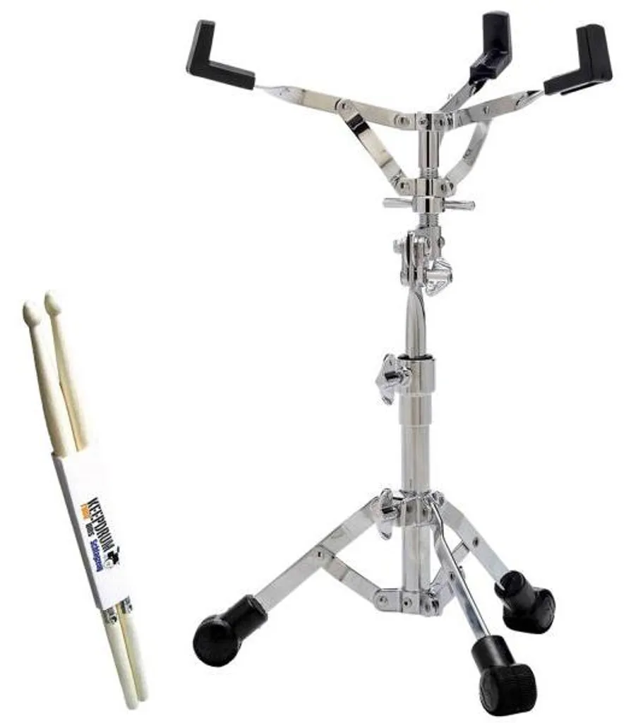 Pied caisse claire Sonor robuste pour scène et studio avec baguettes