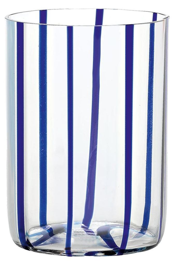 Zafferano Set 6 Tumbler Tirache in vetro colorato blu, Immagine del prodotto 