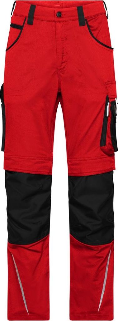 James & Nicholson Arbeitshose schmale Schnittführung JN1832 Gr. 26 red/black