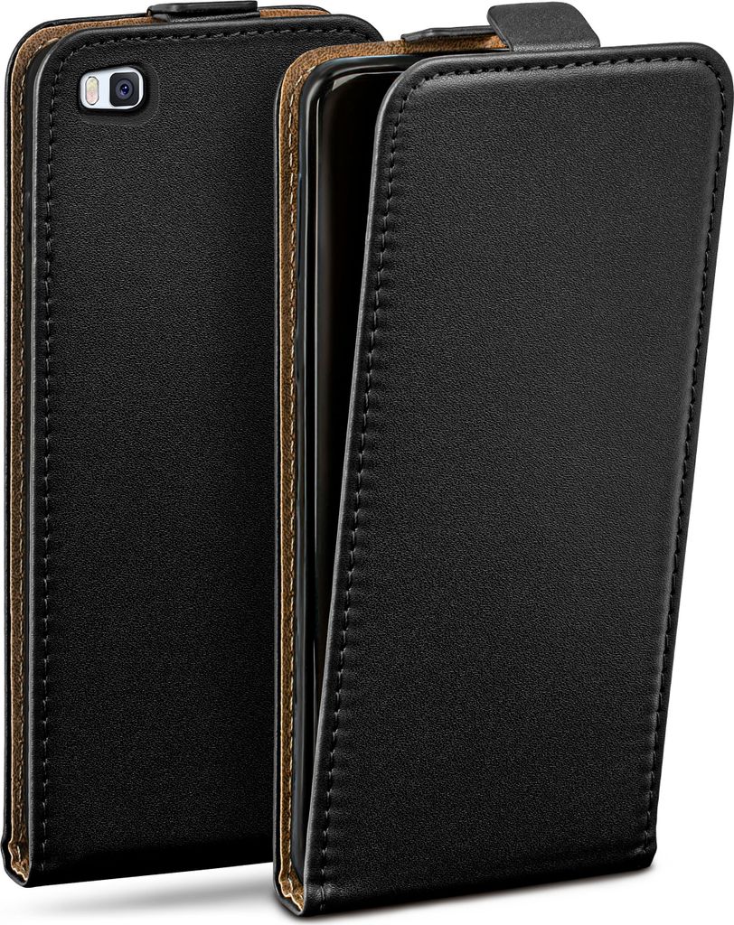 moex Flip Case kompatibel mit Huawei P8 - Hülle mit 360 Grad Schutz, Schwarz