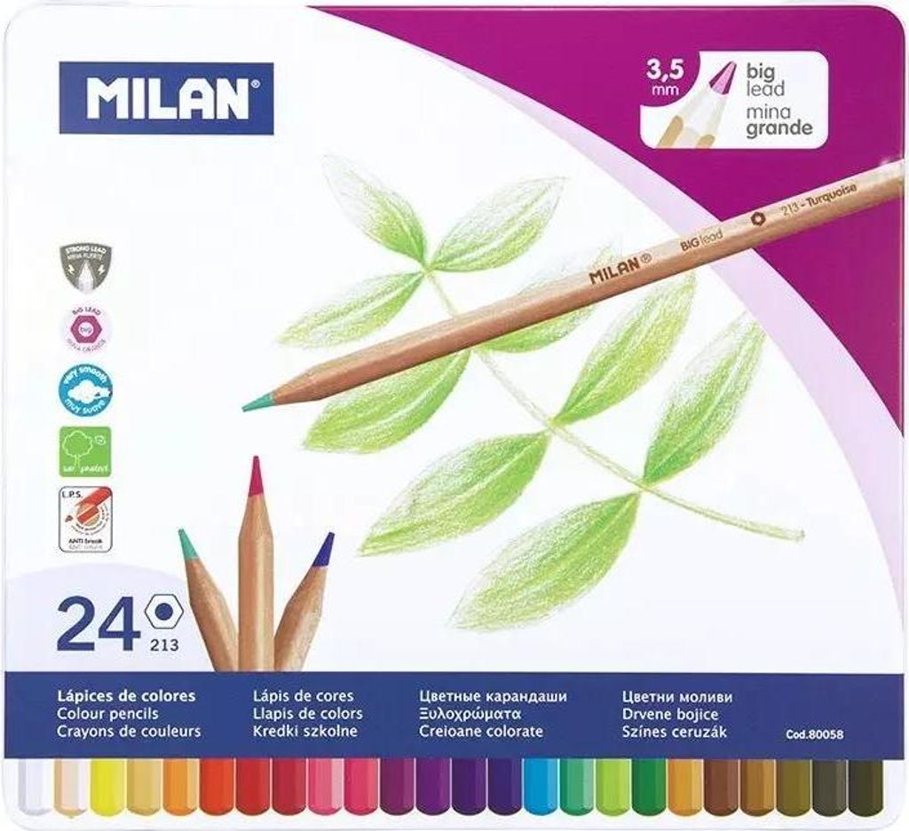 Metallisierte 24 Buntstifte. MILAN