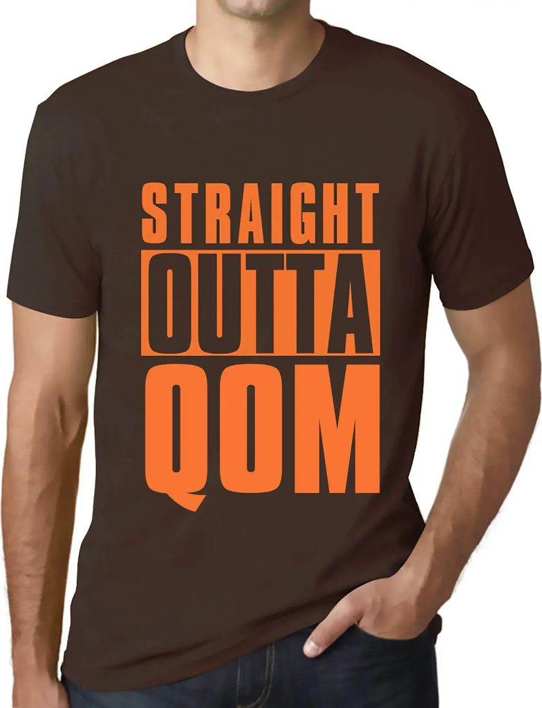 Herren Grafik T-Shirt Direkt aus dem Qom – Straight Outta Qom – Öko-Verantwortlich Vintage Jahrgang Kurzarm Lustige Druck Geburtstag Geschenk ...