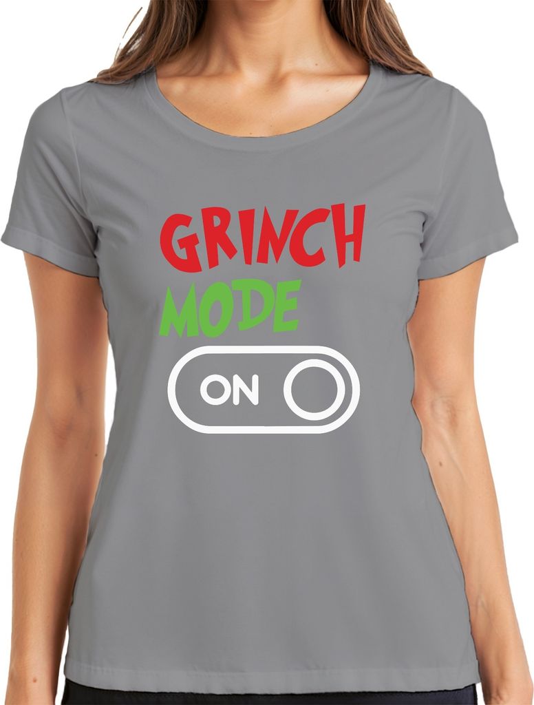 Grinch Mode On Weihnachtsoutfit - Weihnachten Christmas Xmas Damen T-Shirt, Grau, M