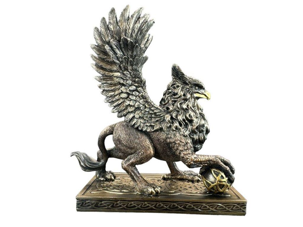 Greif Figur mythologische Skulptur dekorative Statue Wohnraum Deko Sammlerfigur Geschenkidee Büro Regal Bronze Optik Veronese WU77695AP