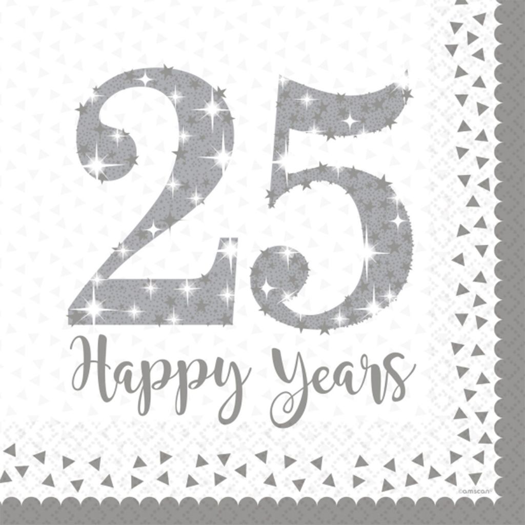 "Silver Anniversaries" | 16 Servietten 33x33cm